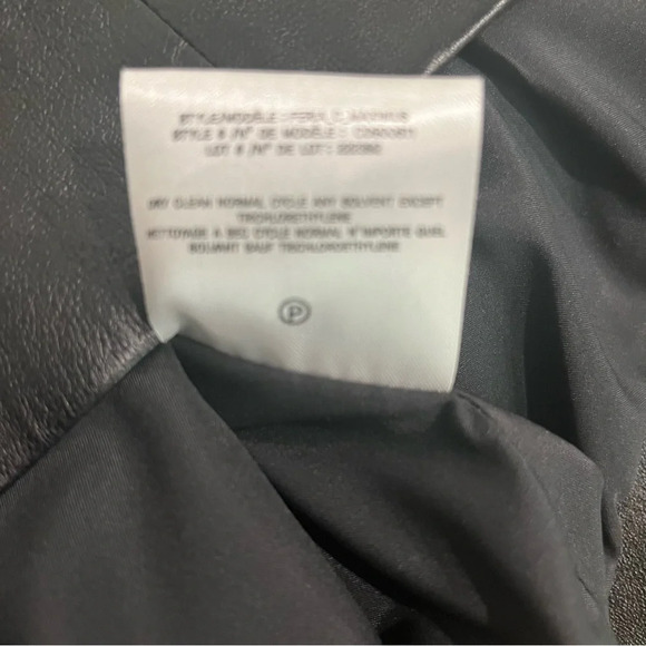 Theory Feria C Danish Leather Dress Bone & Black Lined Sleeveless Bodycon Size 0 - Picture 8 of 10